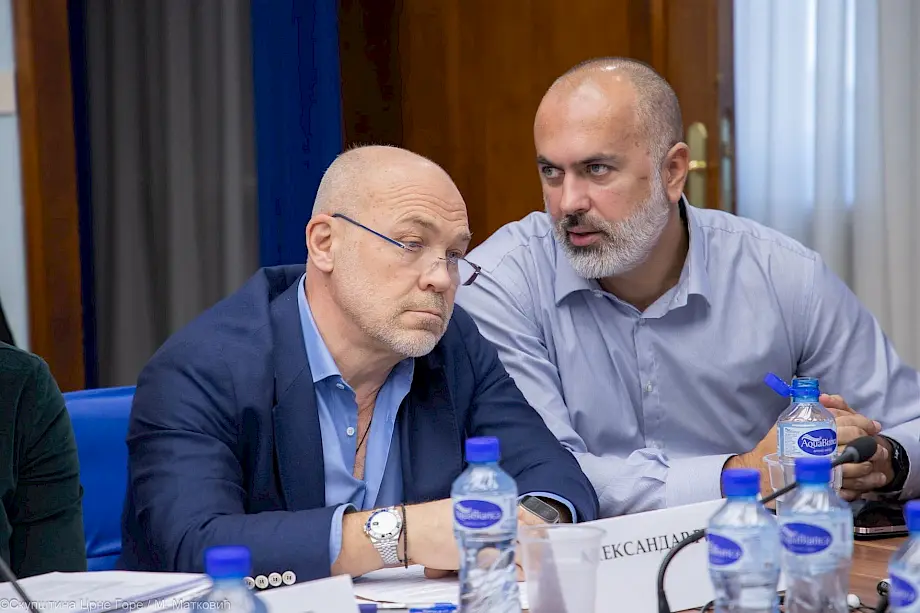 Predstavnik investitiora Aleksandar Ribok (L) na sjednici Odbora za turizam. Foto: Skupština Crne Gore