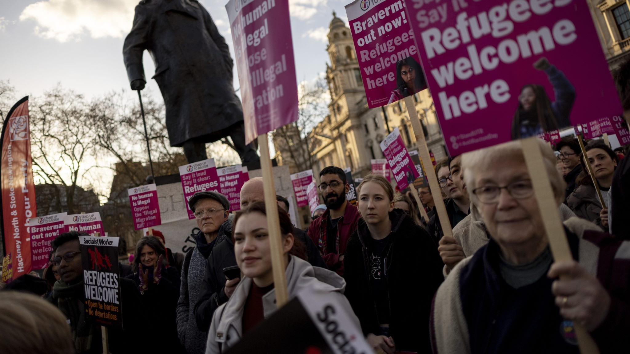 Protesti u znak podrške migrantima u Londonu, Velika Britanija. Foto: EPA-EFE/TOLGA AKMEN