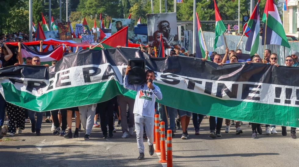 Skup podrške Palestini u Podgorici. Foto: BIRN/Samir Kajošević