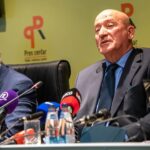 Zoran Lazović (L) i Milivoje Katnić (D) na konferenciji za novinare. Foto: PR Centar