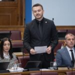 Ministar javne uprave Maraš Dukaj u crnogorskom parlamentu. Foto: Skupština Crne Gore