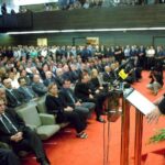 Tadašnji predsjednik Crne Gore Milo Đukanović na komemoraciji Goranu Žugiću. Foto: EPA/MILOŠ BIČANSKI