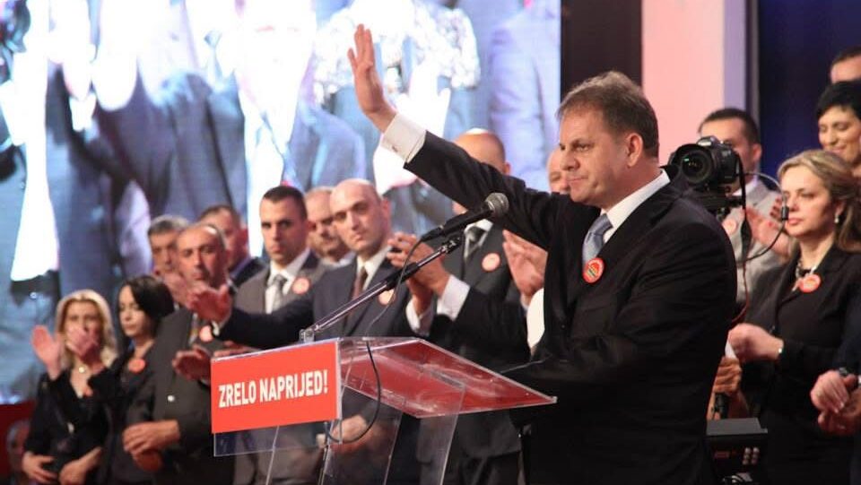 Slavoljub Stijepović na izbornoj konvenciji u Podgorici. Foto: Demokratska partija socijalista