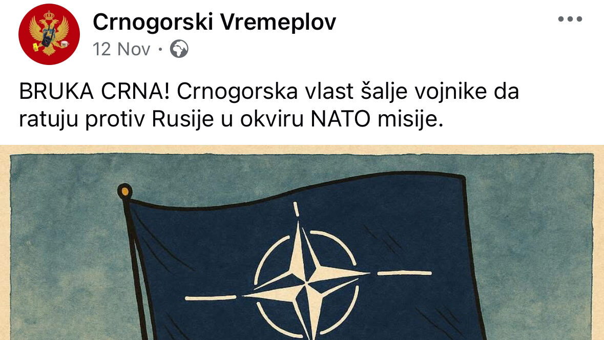 Vijest koju je objavila stranica Crnogorski vremeplov. Foto: Facebook/Screenshot